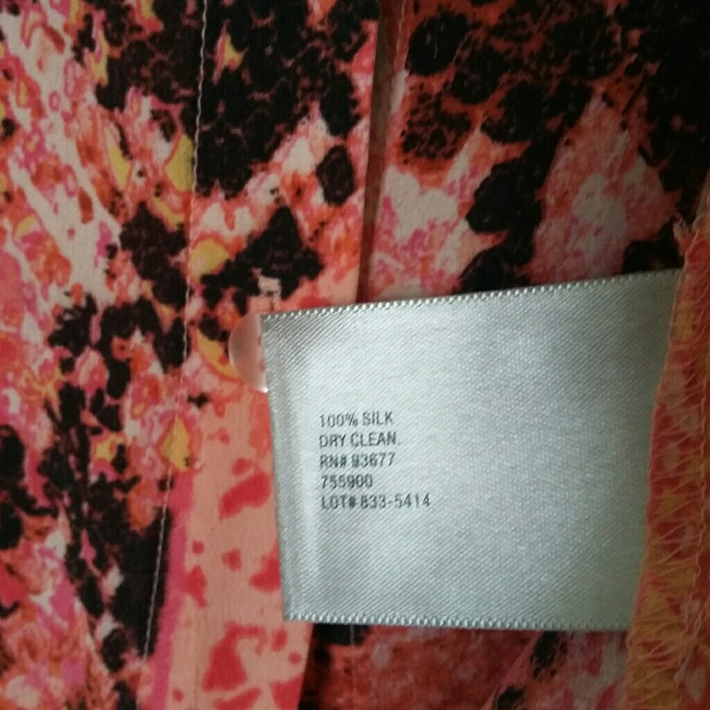 100% Silk Shirt Pink Snake Leopard Print - image 3